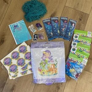 Girls mermaid party favors decorations invitations centerpiece